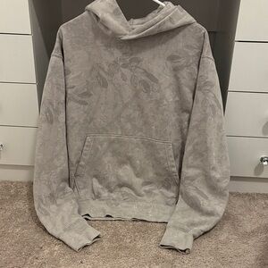 American Eagle Outfitters Floral Gray Hoodie